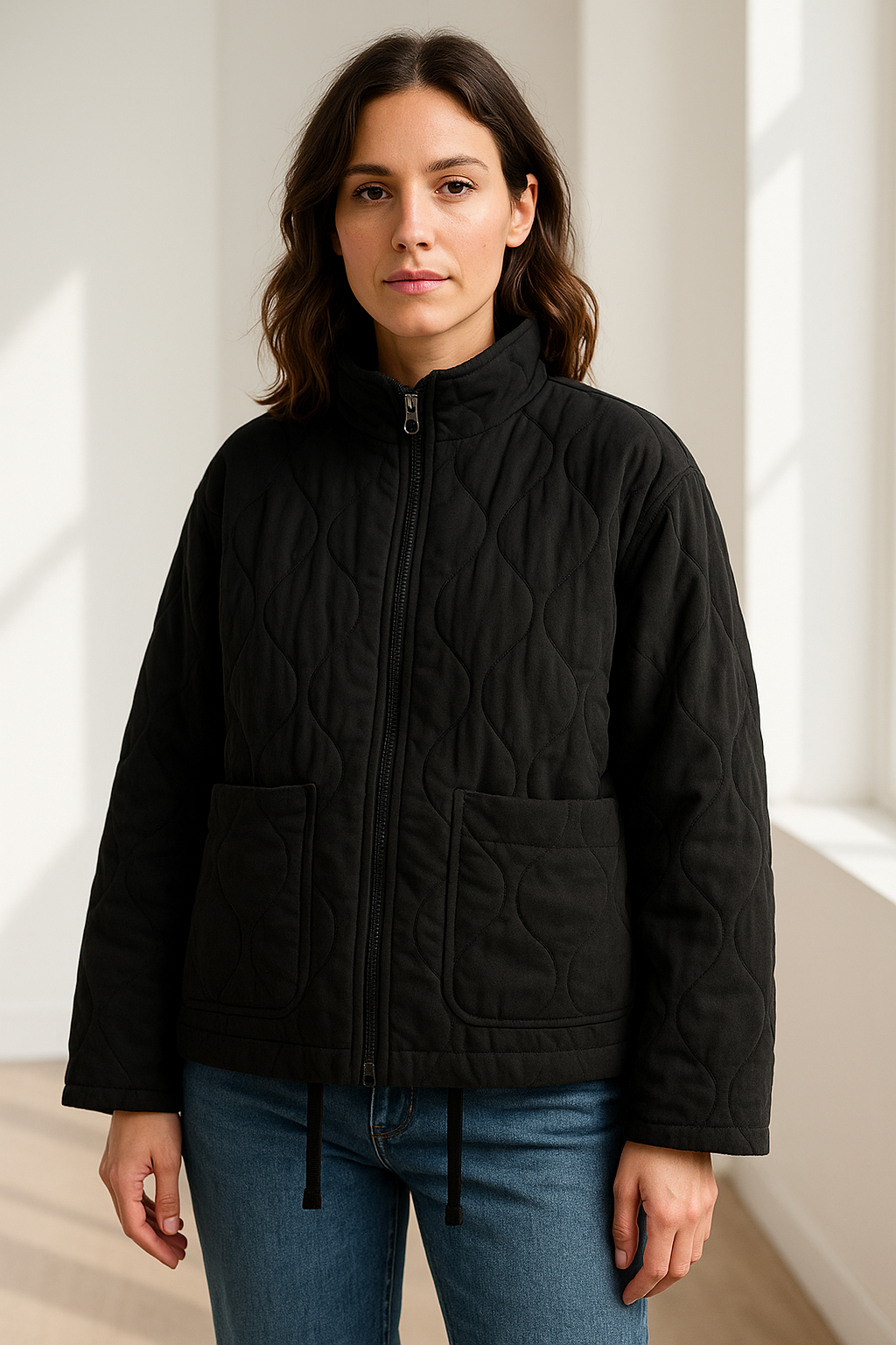 Ameera | Women's Plaid Jacket – Lightweight Cotton Blend for Everyday Style