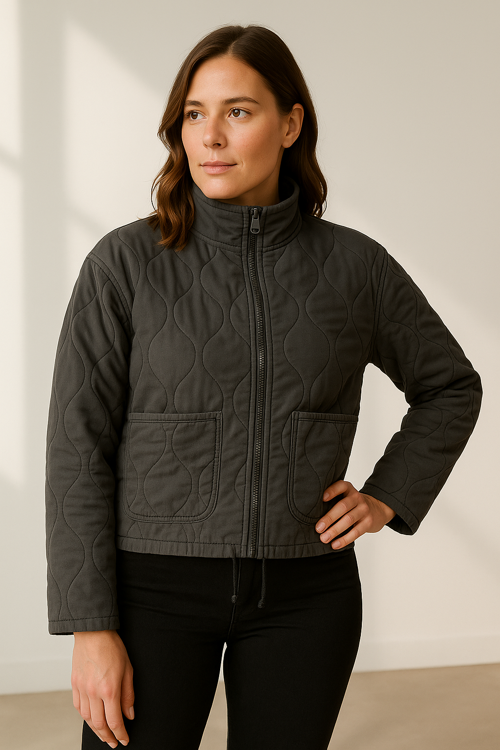 Ameera | Women's Plaid Jacket – Lightweight Cotton Blend for Everyday Style