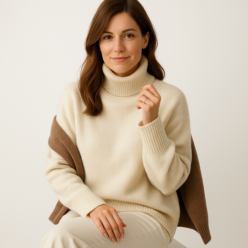Amelia - Women's Cashmere Turtleneck Sweater - Soft, Warm & Elegant Knitwear