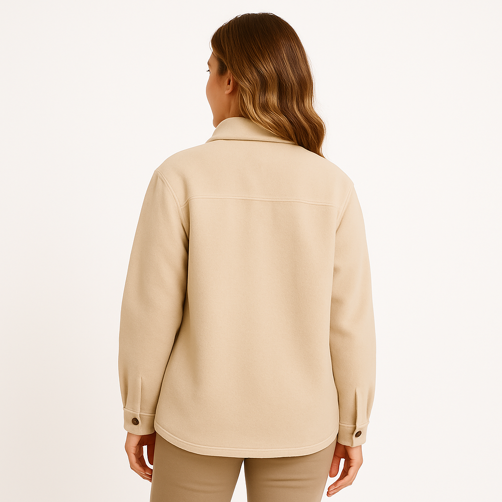 Renée - Waterproof and Windproof Women's Jacket with Collar and Button Closure