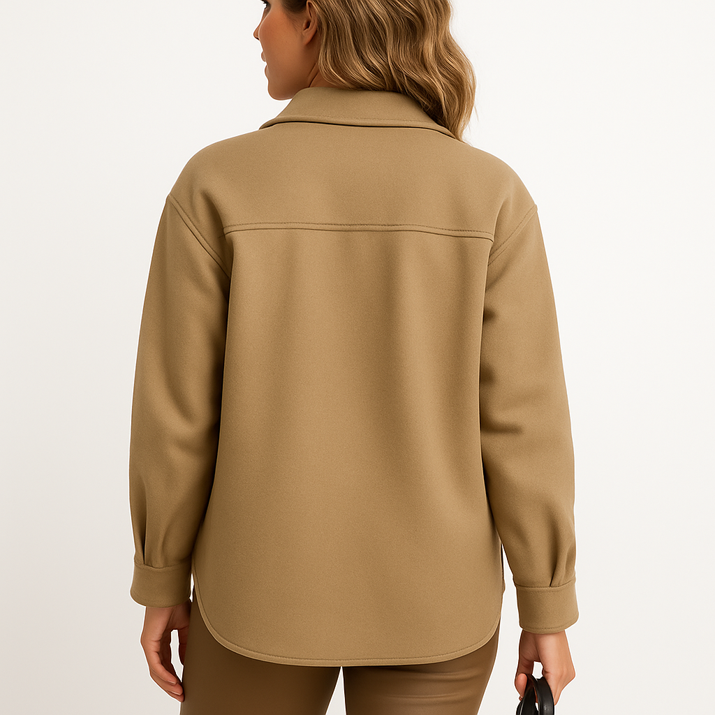 Renée - Waterproof and Windproof Women's Jacket with Collar and Button Closure