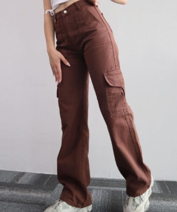 Women's Cargo Jeans with Multiple Pockets