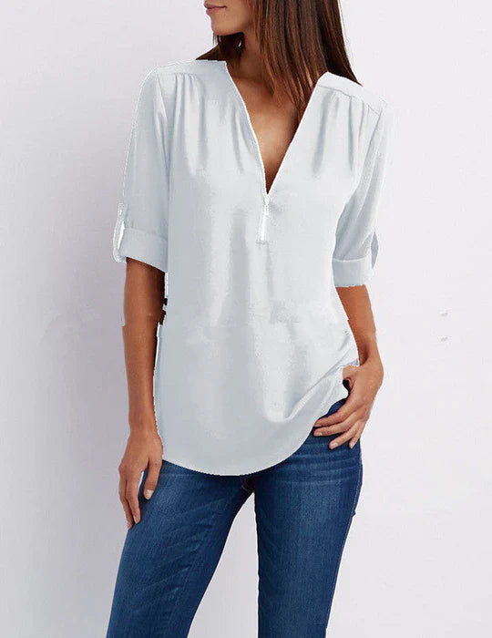 Sophia | Half-Zip Women's Blouse – Stylish and Versatile