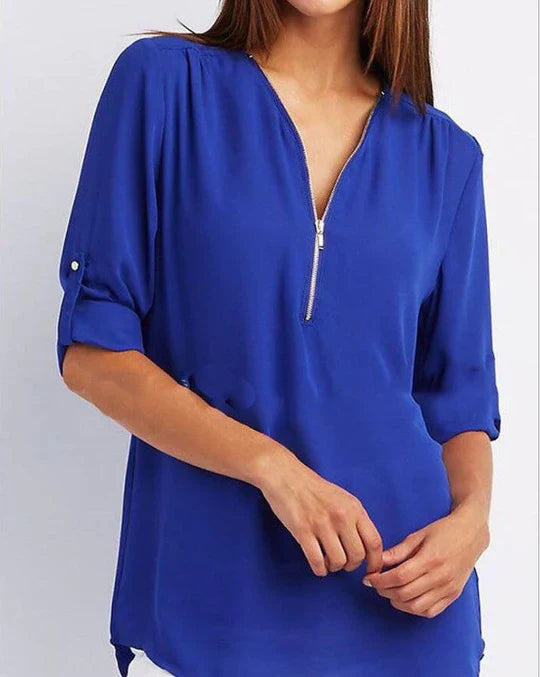 Sophia | Half-Zip Women's Blouse – Stylish and Versatile