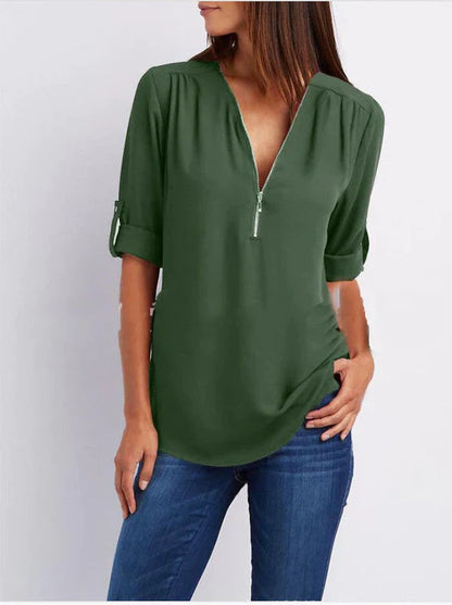 Sophia | Half-Zip Women's Blouse – Stylish and Versatile