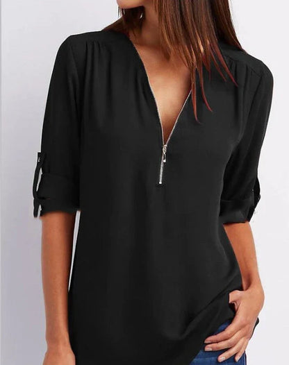 Sophia | Half-Zip Women's Blouse – Stylish and Versatile