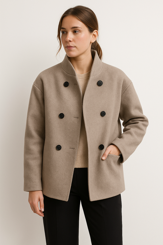 Amelia - Women's Button-Closure Jacket – High-Quality Fabric, Versatile Everyday Layer