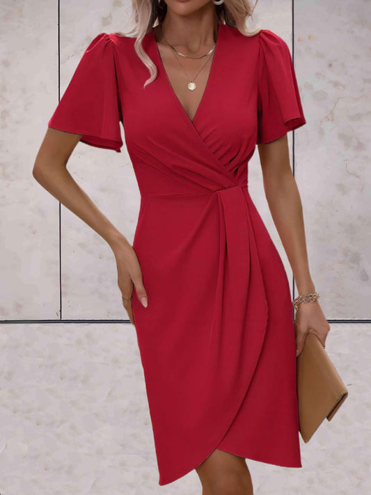 Bianca | Classic Wrap Dress with V-Neckline – Timeless and Elegant