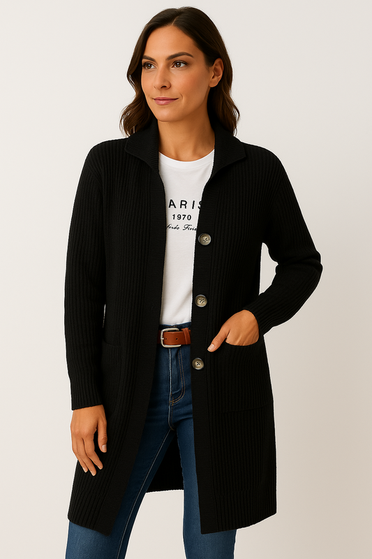 Charlotte - Women’s Elegant Long Cardigan - Soft Fabric, Flattering Fit & Timeless Style