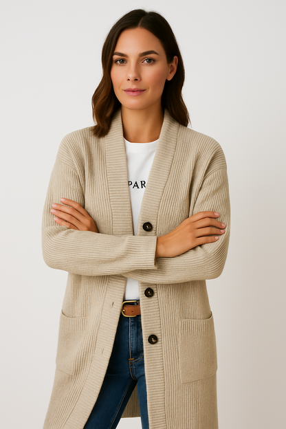 Charlotte - Women’s Elegant Long Cardigan - Soft Fabric, Flattering Fit & Timeless Style