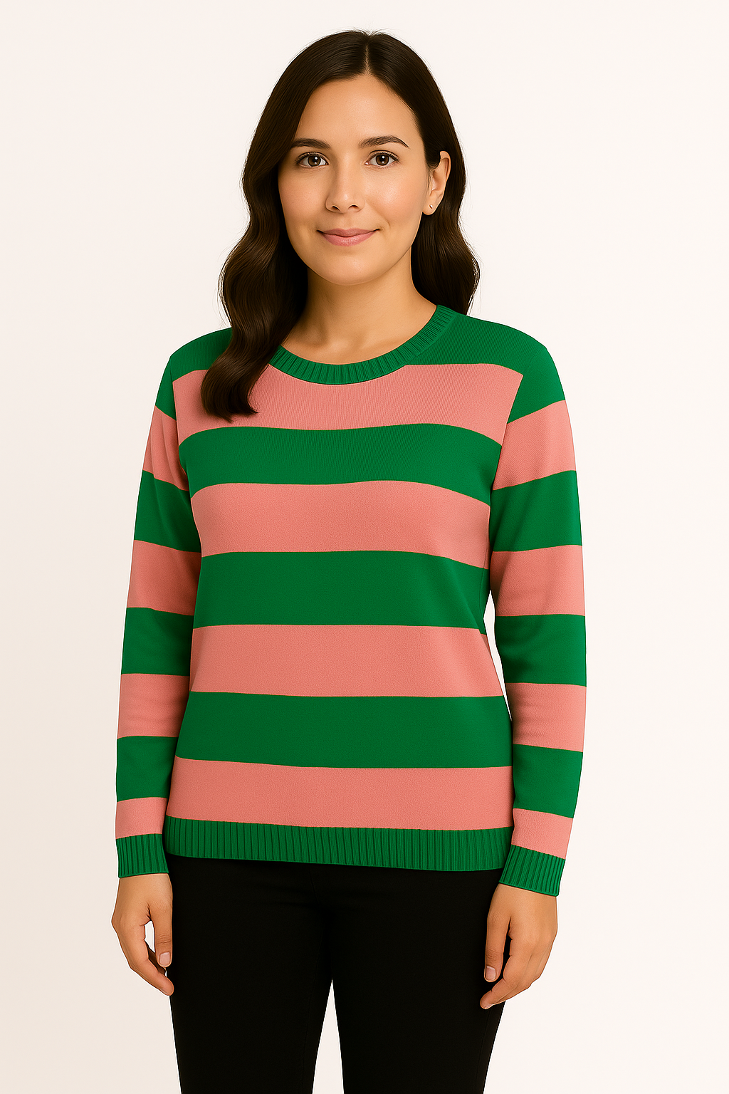 Giulietta | Women's Casual Striped Knit Sweater – Soft Fabric and Timeless Design