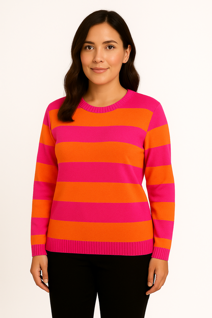 Giulietta | Women's Casual Striped Knit Sweater – Soft Fabric and Timeless Design