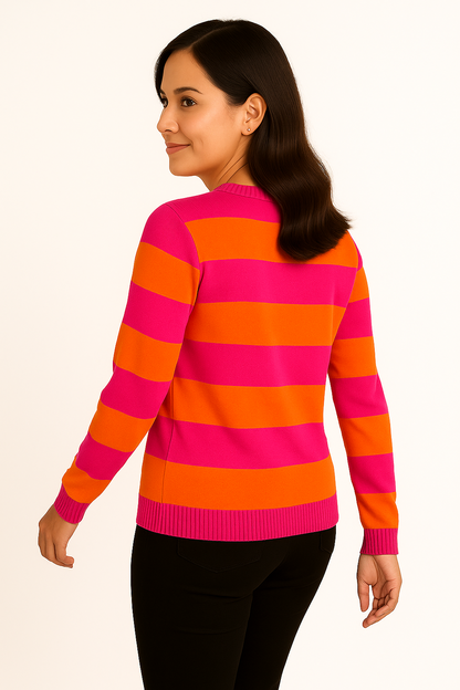 Giulietta | Women's Casual Striped Knit Sweater – Soft Fabric and Timeless Design