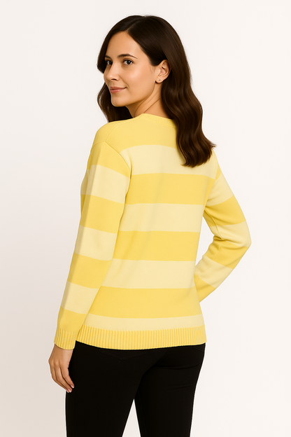 Giulietta | Women's Casual Striped Knit Sweater – Soft Fabric and Timeless Design
