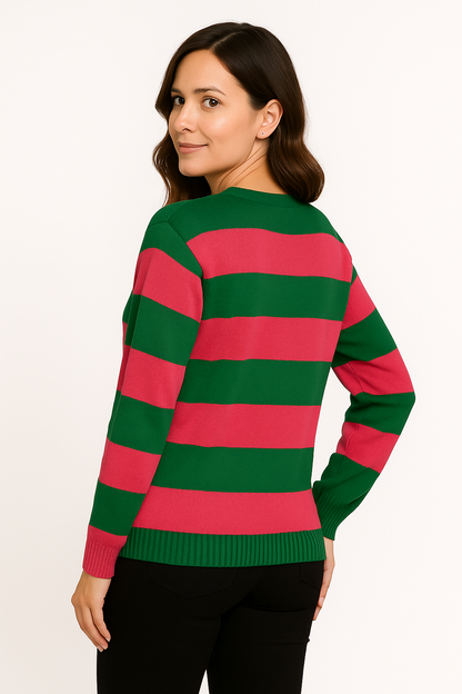 Giulietta | Women's Casual Striped Knit Sweater – Soft Fabric and Timeless Design
