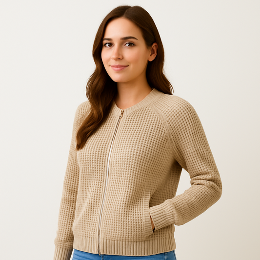 Ryleigh - Women's Zip-Up Cardigan - Cozy Layering Piece for All Occasions