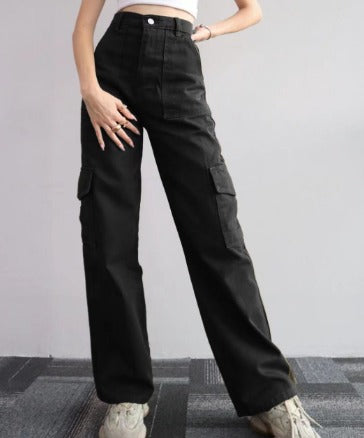 Women's Cargo Jeans with Multiple Pockets