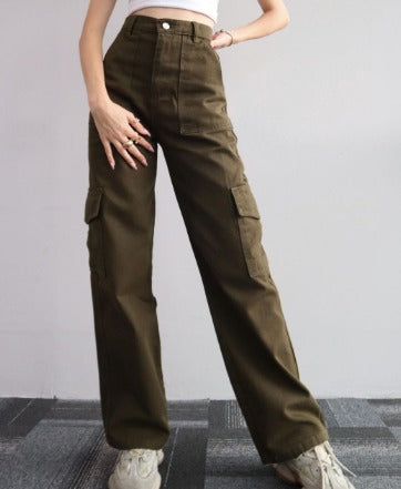 Women's Cargo Jeans with Multiple Pockets