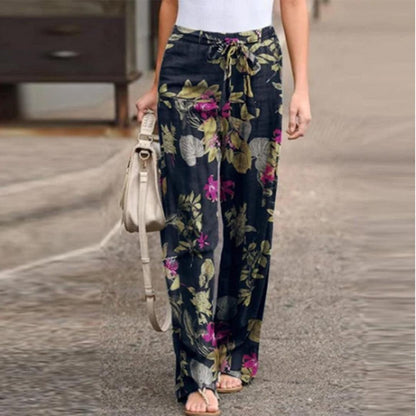 Elegant Women's Pants with Floral Print