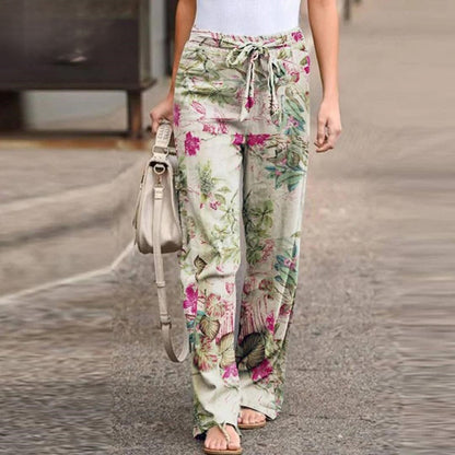 Elegant Women's Pants with Floral Print