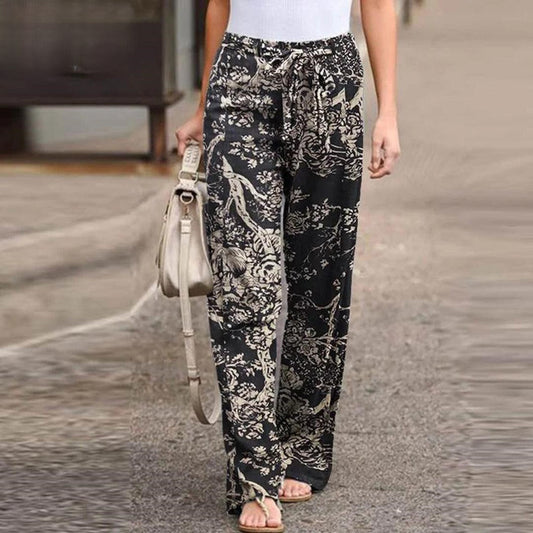 Elegant Women's Pants with Floral Print